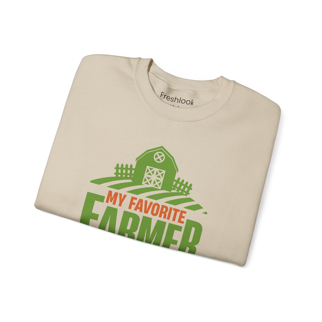 Dad’s Sweatshirt – My Favorite Farmer Calls Me Dad Design