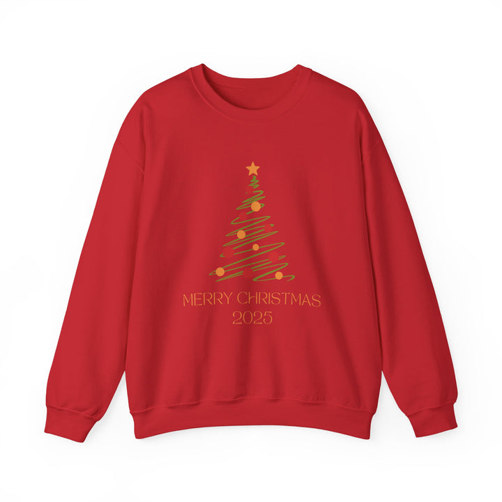 Christmas Tree Crewneck Sweatshirt – "Merry Christmas 2025" Holiday Sweater