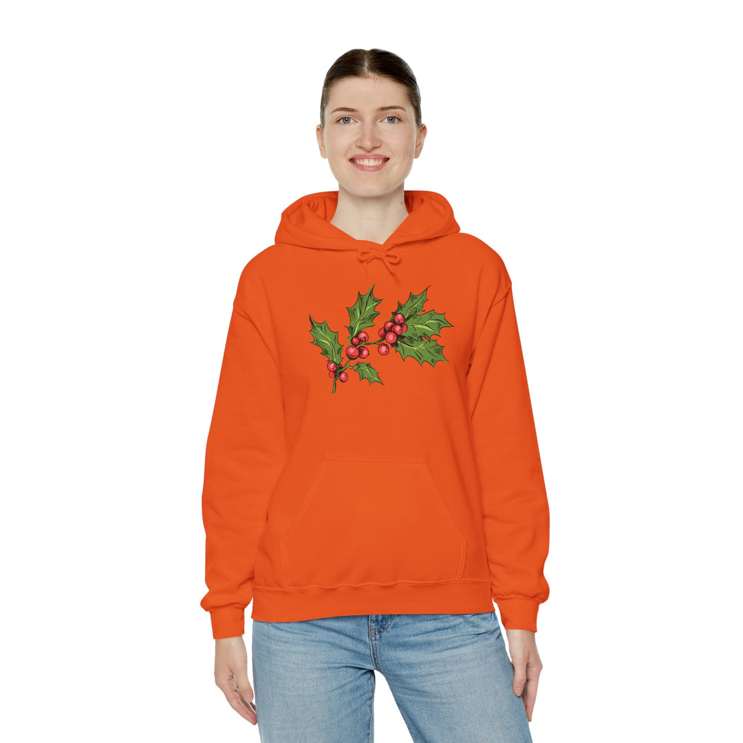 Festive Holly Unisex Hooded Sweatshirt