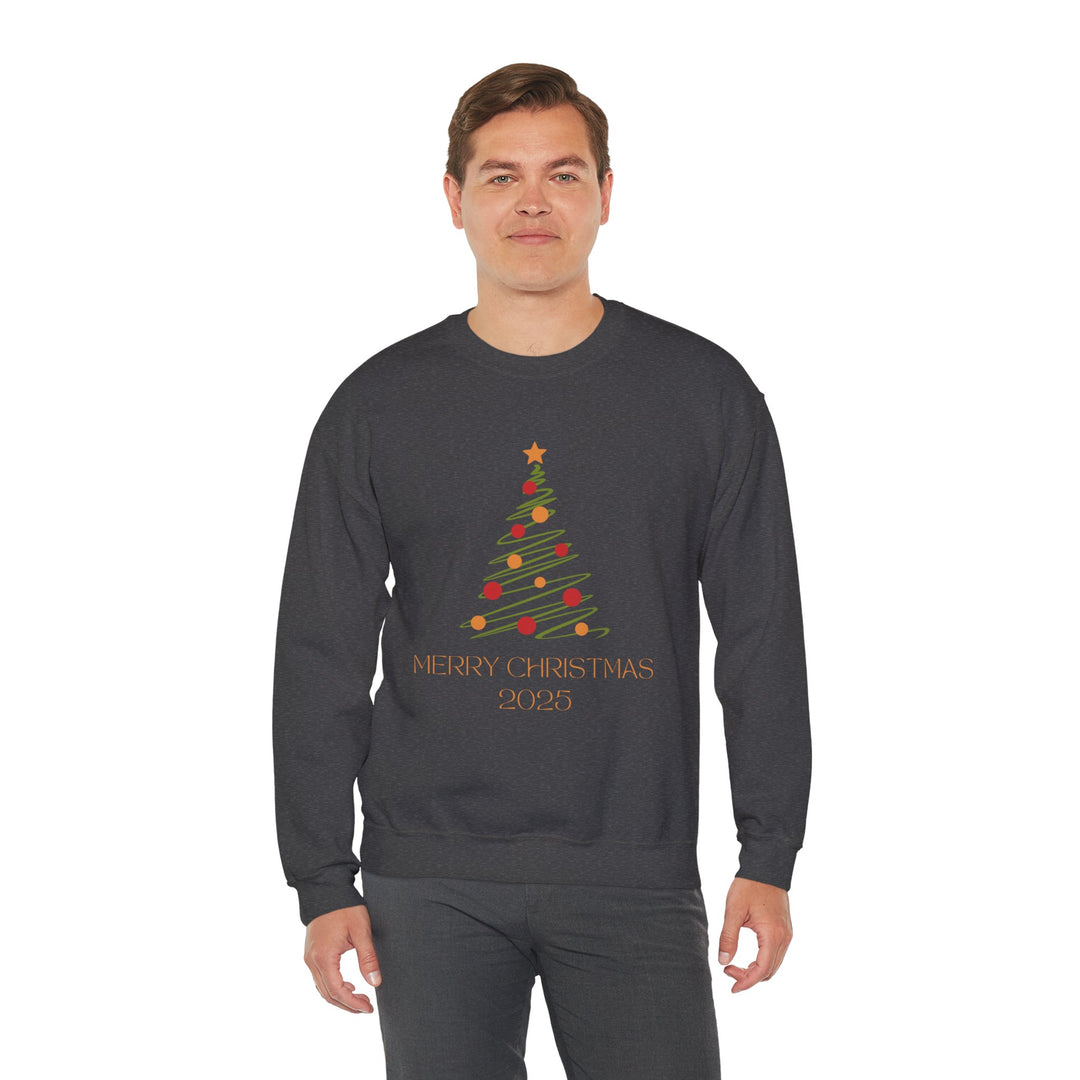 Christmas Tree Crewneck Sweatshirt – "Merry Christmas 2025" Holiday Sweater