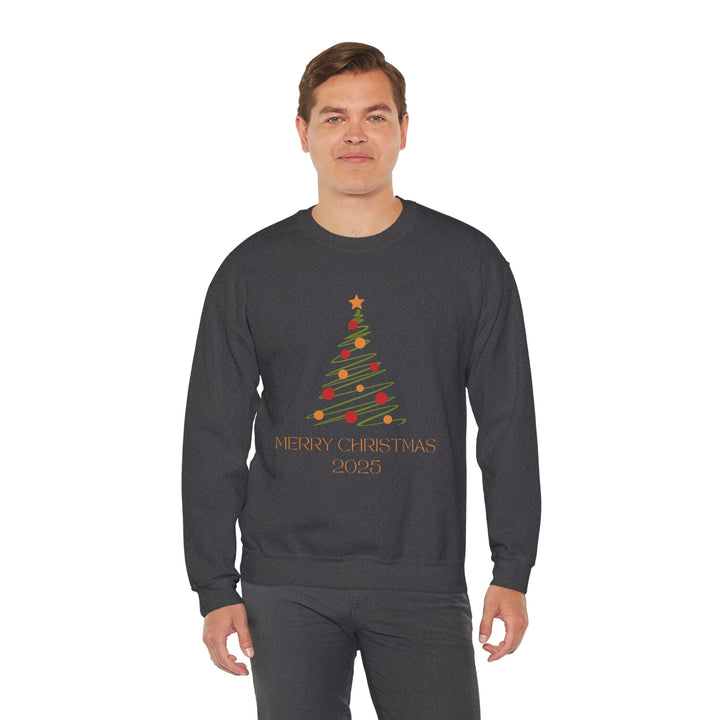 Christmas Tree Crewneck Sweatshirt – "Merry Christmas 2025" Holiday Sweater