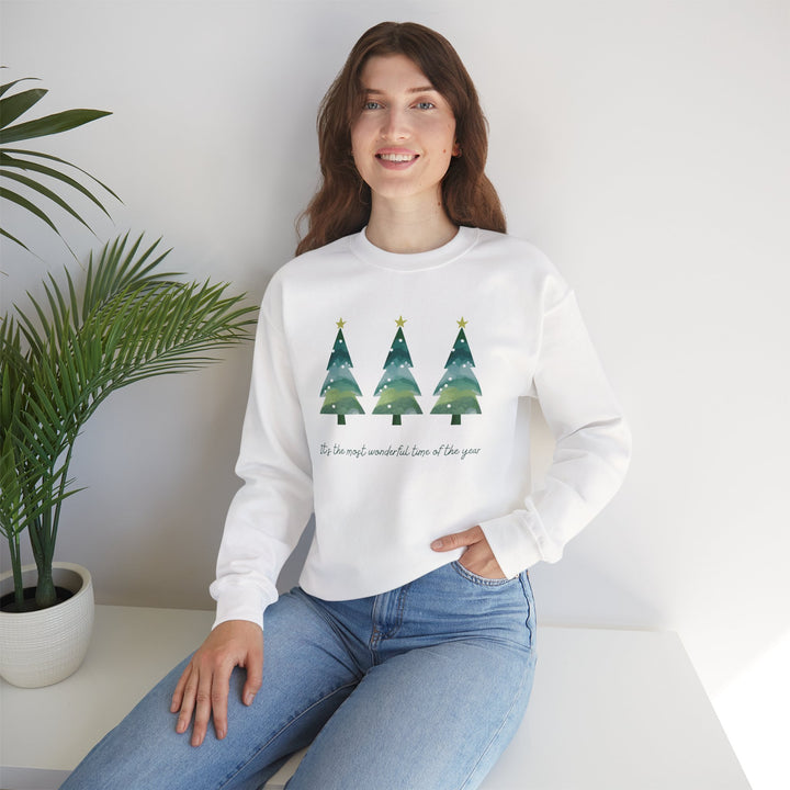 Christmas Tree Crewneck Sweatshirt — Cozy Holiday Trees Design