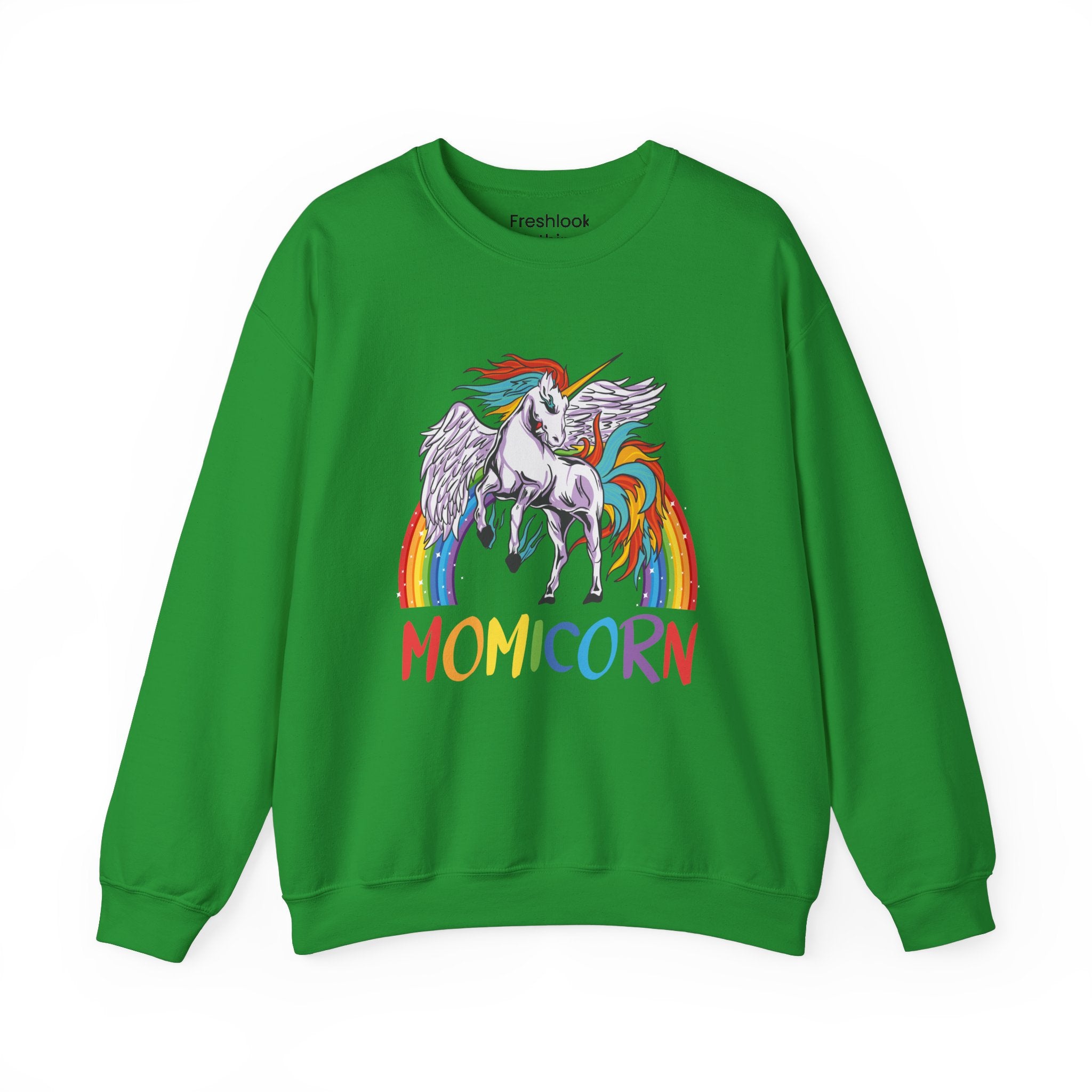 Mom Sweatshirt - Colorful MOMICORN Design