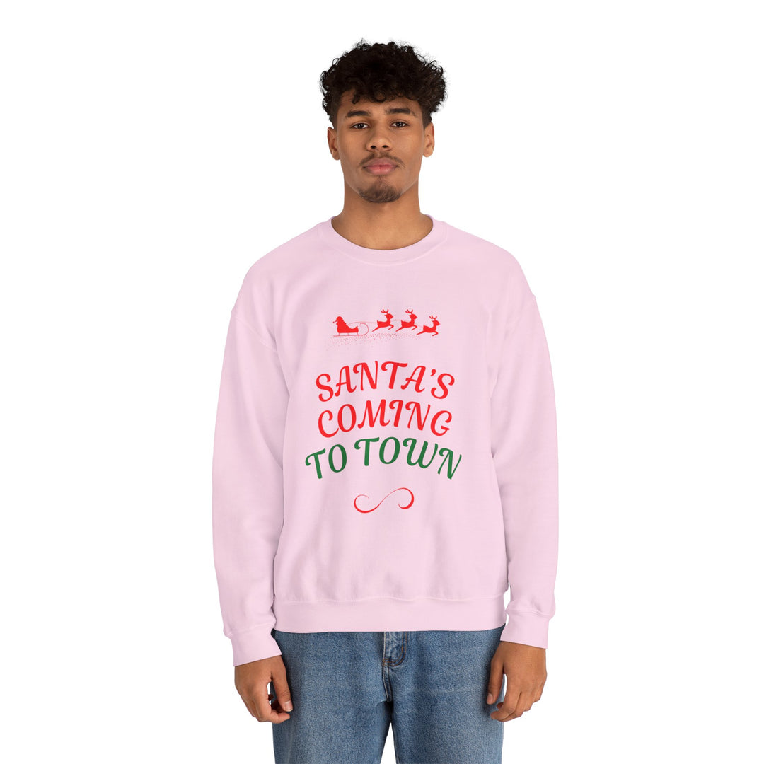 Christmas Sweatshirt — "Santa's Coming to Town" Festive Crewneck