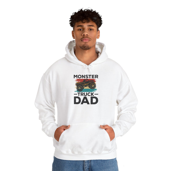 Dad’s Hooded Sweatshirt – Monster Truck Dad Design