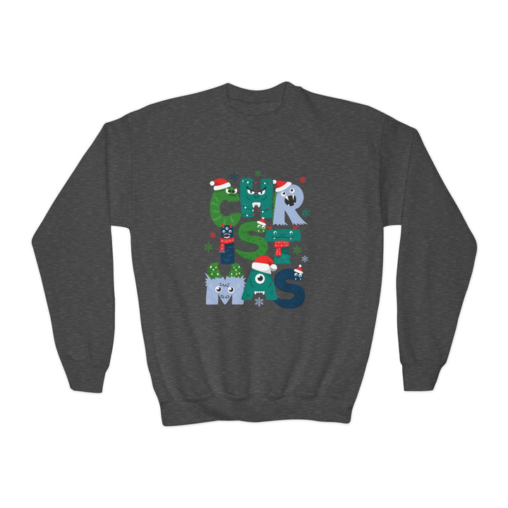 Kids Christmas Crewneck Sweatshirt – Colorful Holiday 'CHRISTMAS' Letter Design