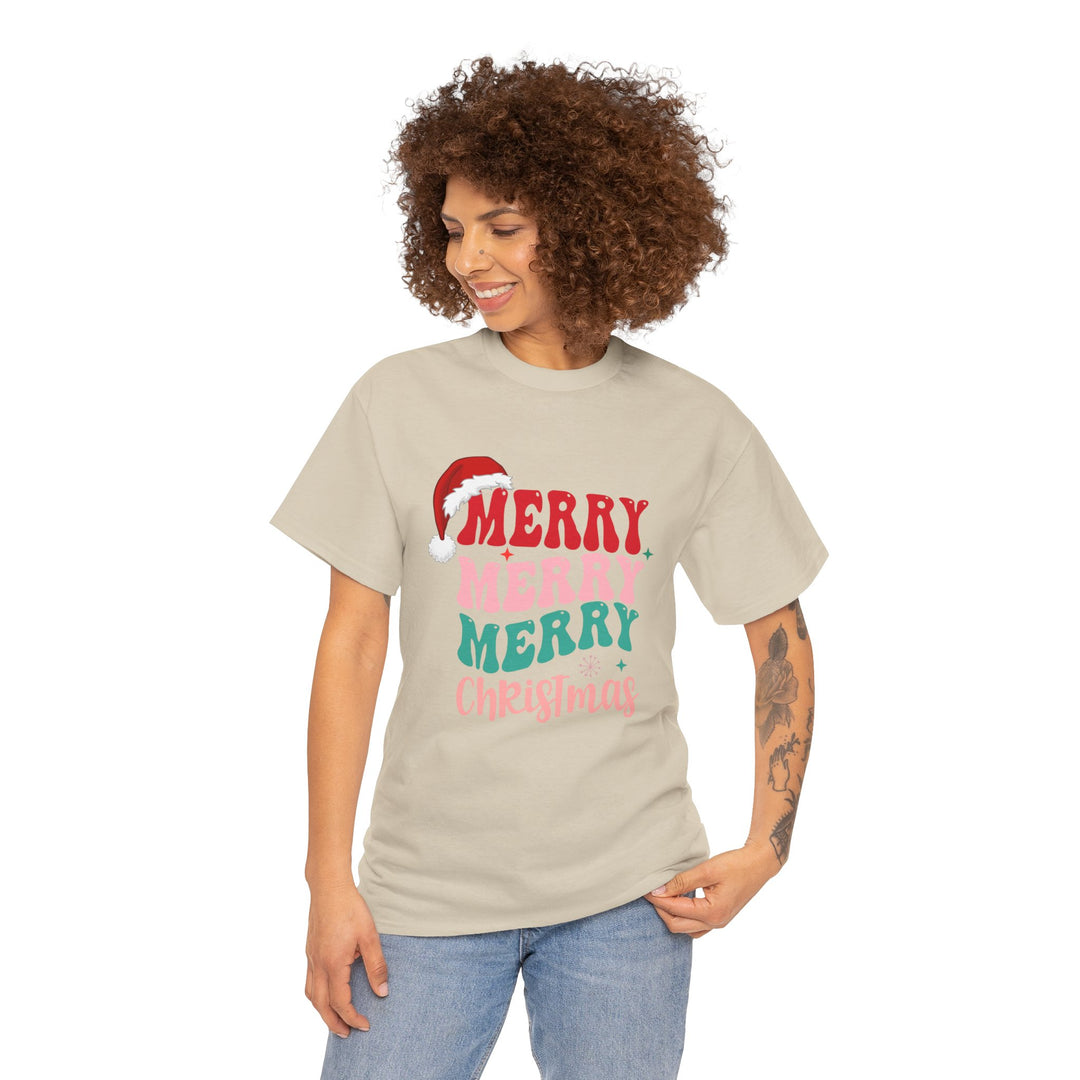 Merry Christmas Unisex Heavy Cotton Tee - Festive Holiday Shirt