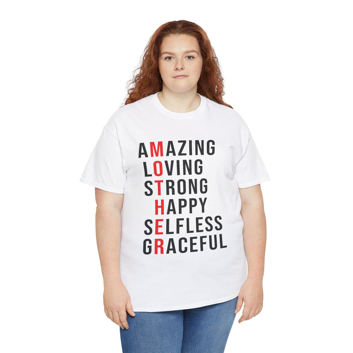 Mom’s T-shirt – Inspirational Amazing Loving Strong Happy Selfless Graceful Design