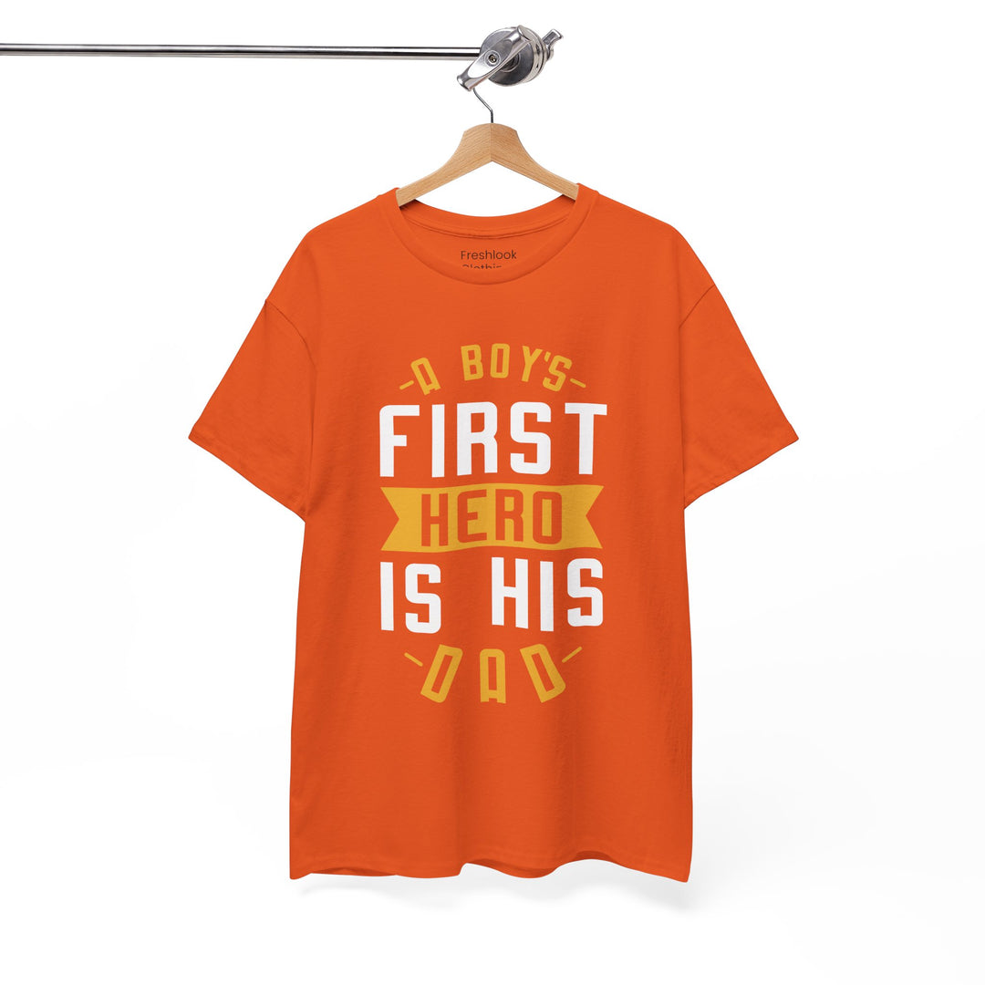 Dad's T-Shirt - A Boy's First Hero is His Dad Design