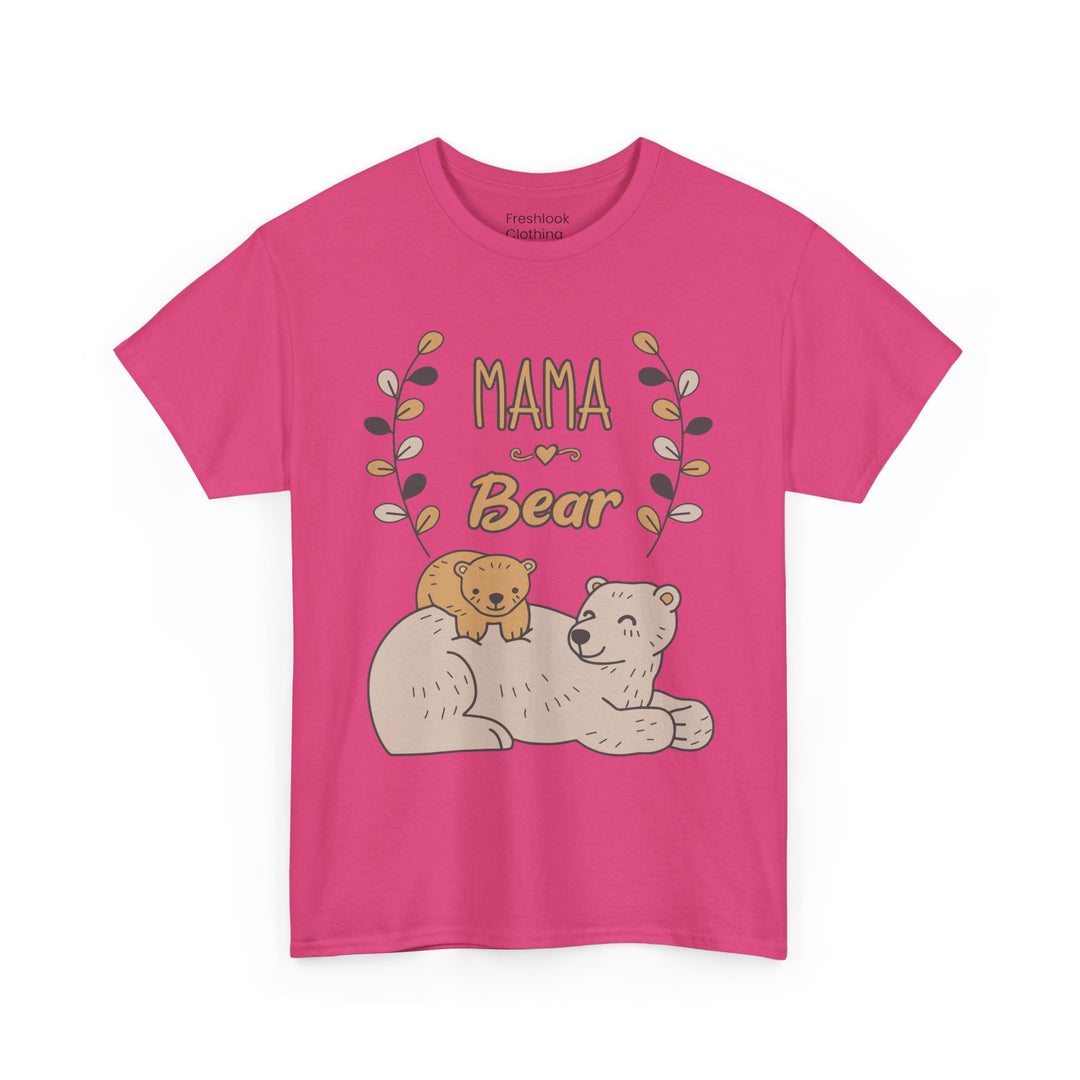 Mom T-Shirt - Mama Bear Design - Cute Bear Family Graphic T-Shirt