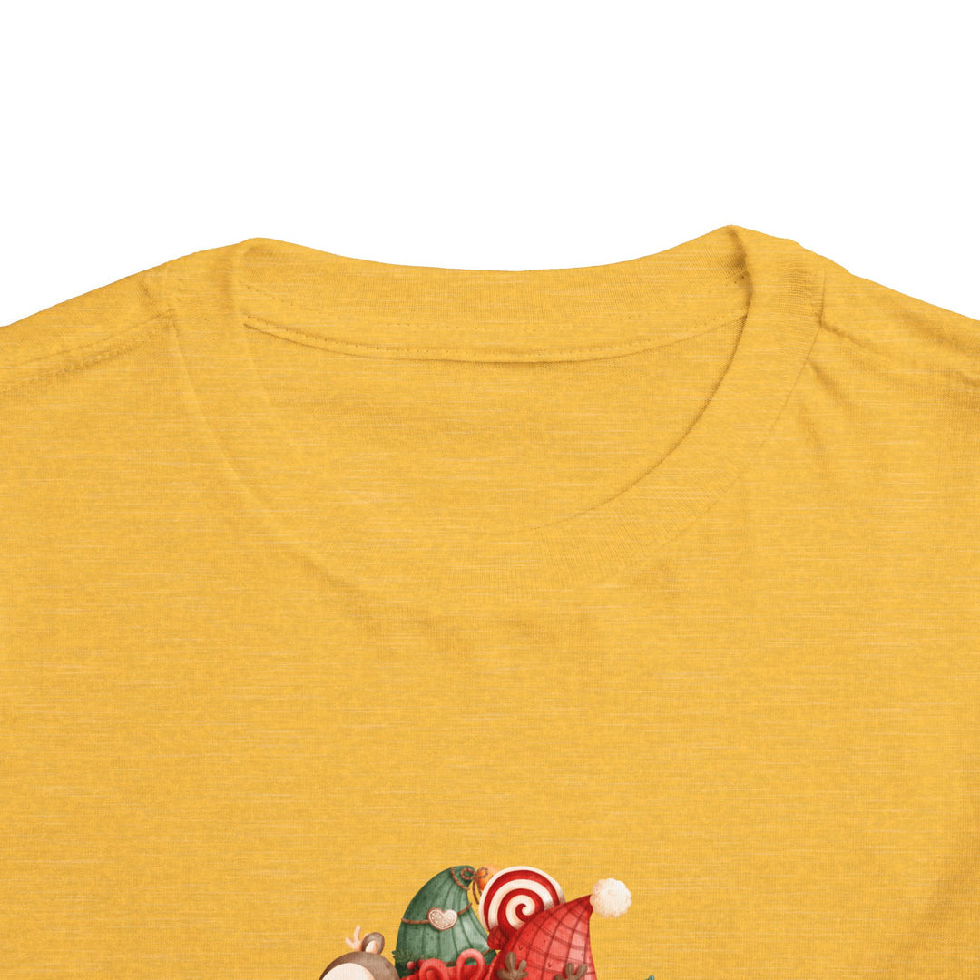 Toddler Tee — Cute Santa in Car “Merry Christmas and Happy New Year” Holiday Tee