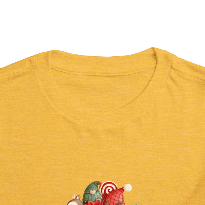 Toddler Tee — Cute Santa in Car “Merry Christmas and Happy New Year” Holiday Tee