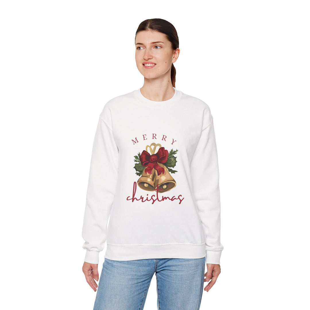Christmas Bells Crewneck Sweatshirt — "Merry Christmas" Holiday Pullover