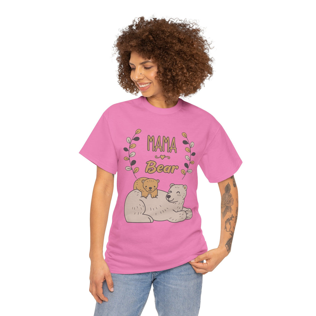 Mom T-Shirt - Mama Bear Design - Cute Bear Family Graphic T-Shirt