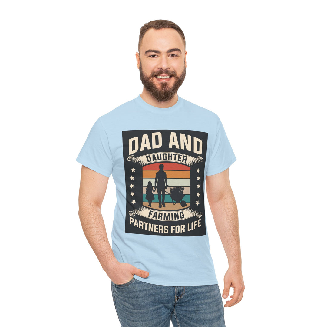 Dad's T-Shirt - Dad and Daughter Farming Partners For Life Design