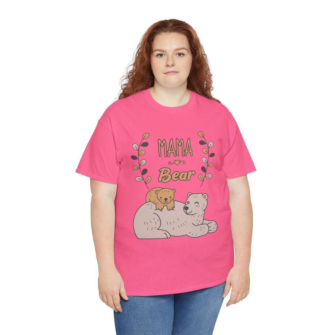 Mom T-Shirt - Mama Bear Design - Cute Bear Family Graphic T-Shirt