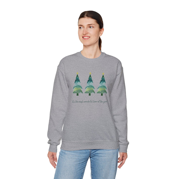 Christmas Tree Crewneck Sweatshirt — Cozy Holiday Trees Design