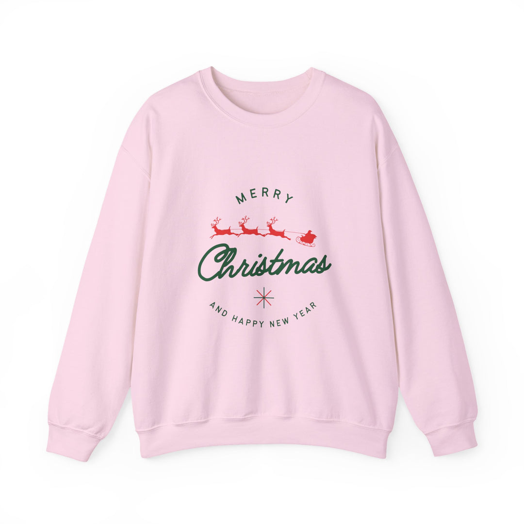 Christmas Crewneck Sweatshirt - 'Merry Christmas' Santa Sleigh Holiday Sweatshirt