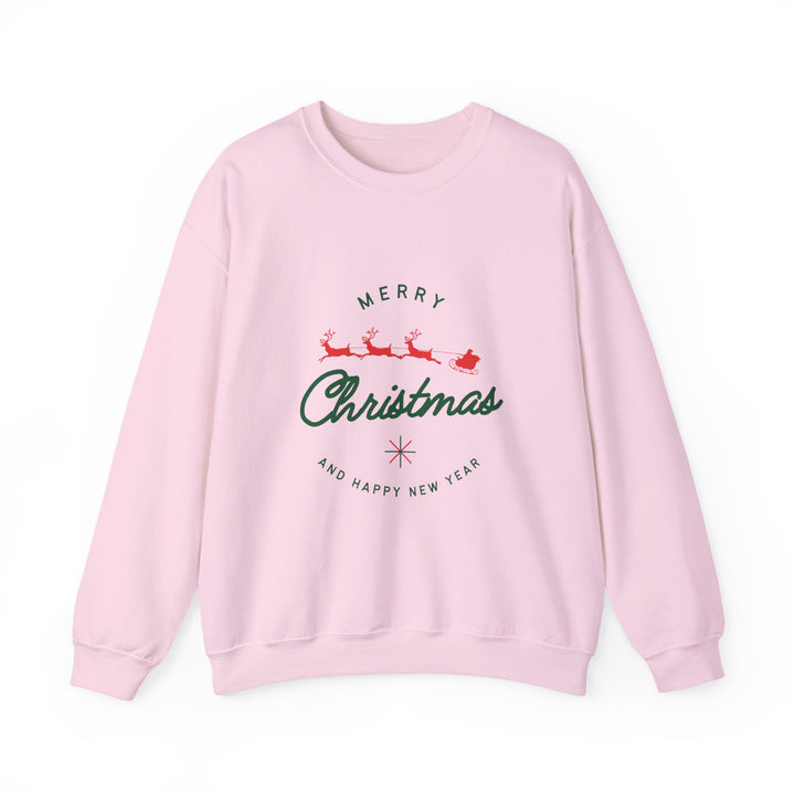 Christmas Crewneck Sweatshirt - 'Merry Christmas' Santa Sleigh Holiday Sweatshirt