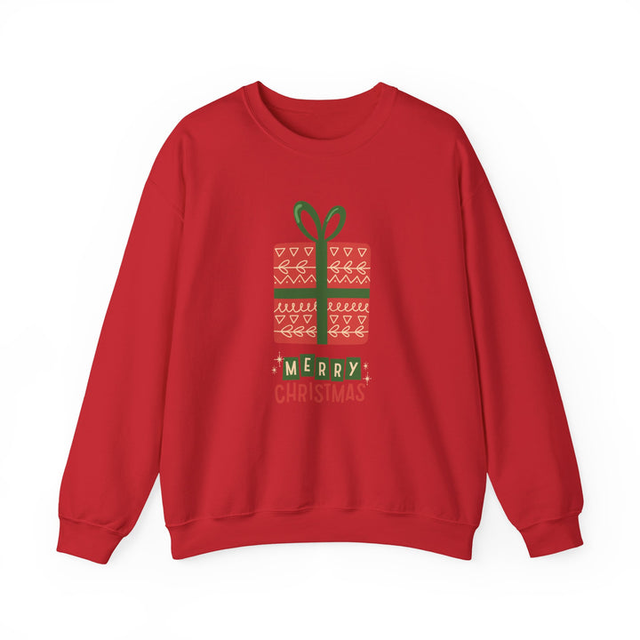 Christmas Present Sweatshirt – 'Merry Christmas' Holiday Crewneck