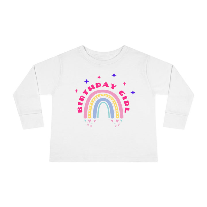 Birthday Girl Toddler Long Sleeve Tee — Rainbow Celebration
