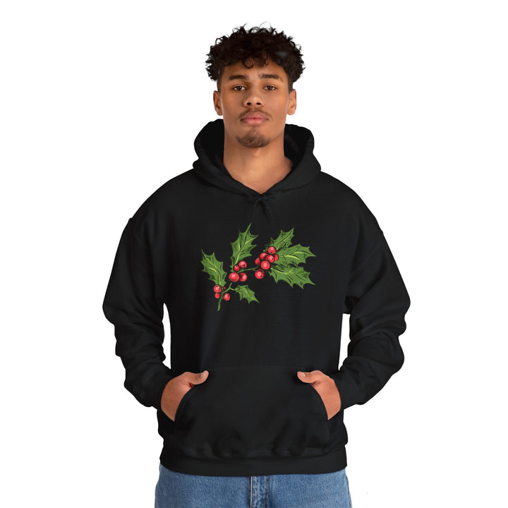 Festive Holly Unisex Hooded Sweatshirt