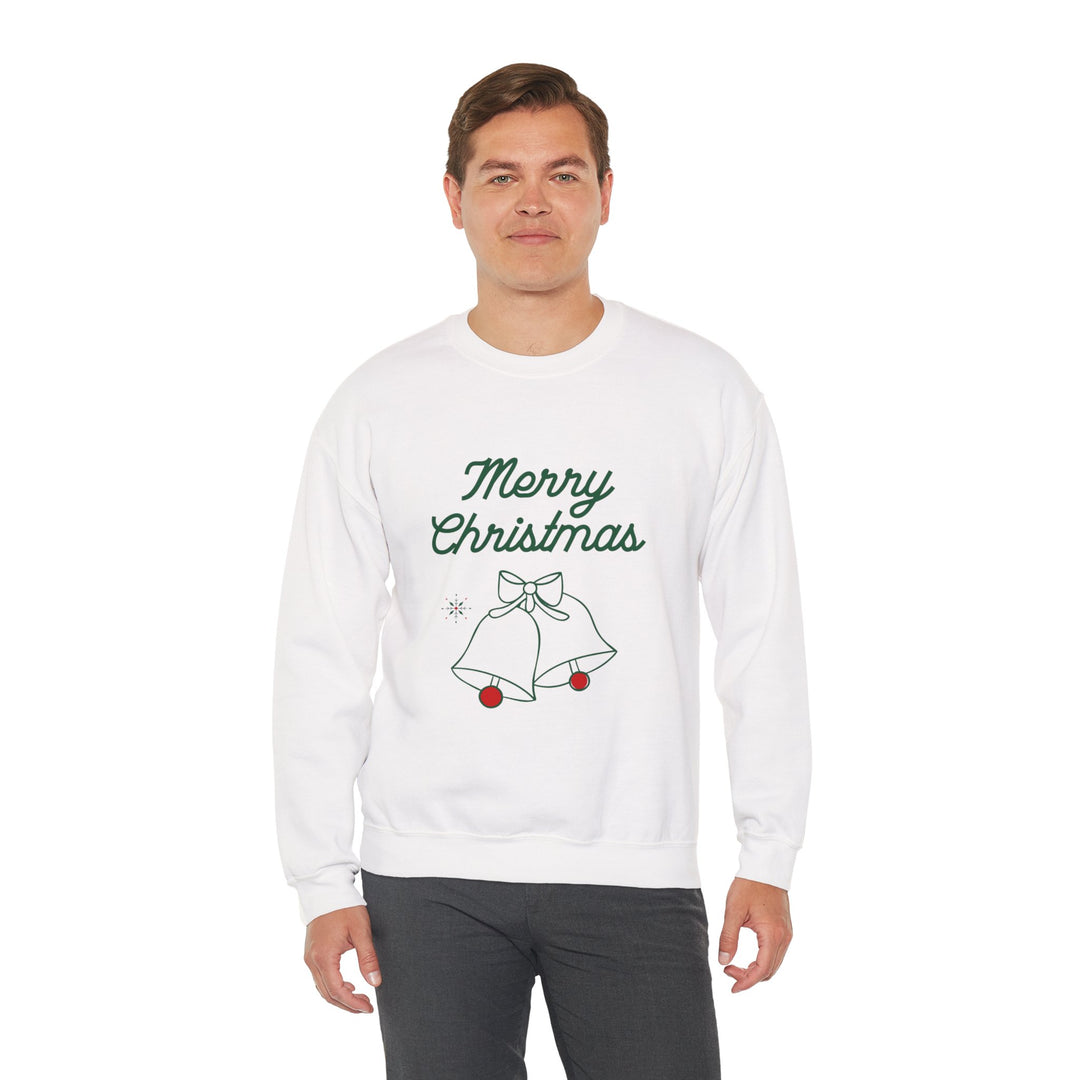 Christmas Crewneck Sweatshirt — “Merry Christmas” Bells Holiday Pullover