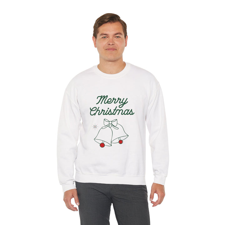 Christmas Crewneck Sweatshirt — “Merry Christmas” Bells Holiday Pullover