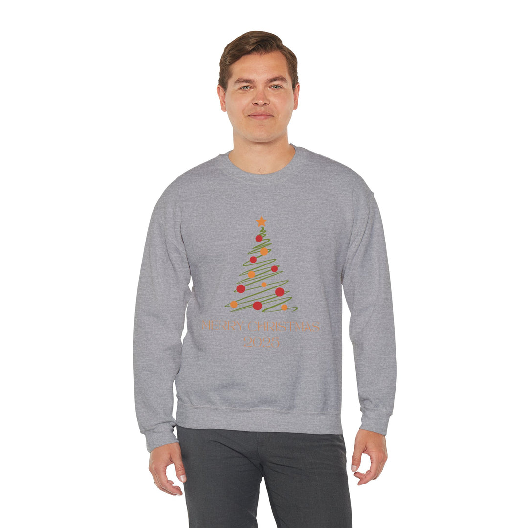 Christmas Tree Crewneck Sweatshirt – "Merry Christmas 2025" Holiday Sweater