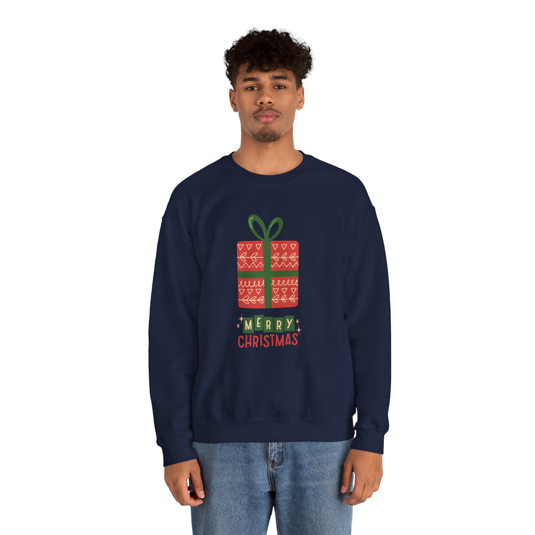 Christmas Present Sweatshirt – 'Merry Christmas' Holiday Crewneck