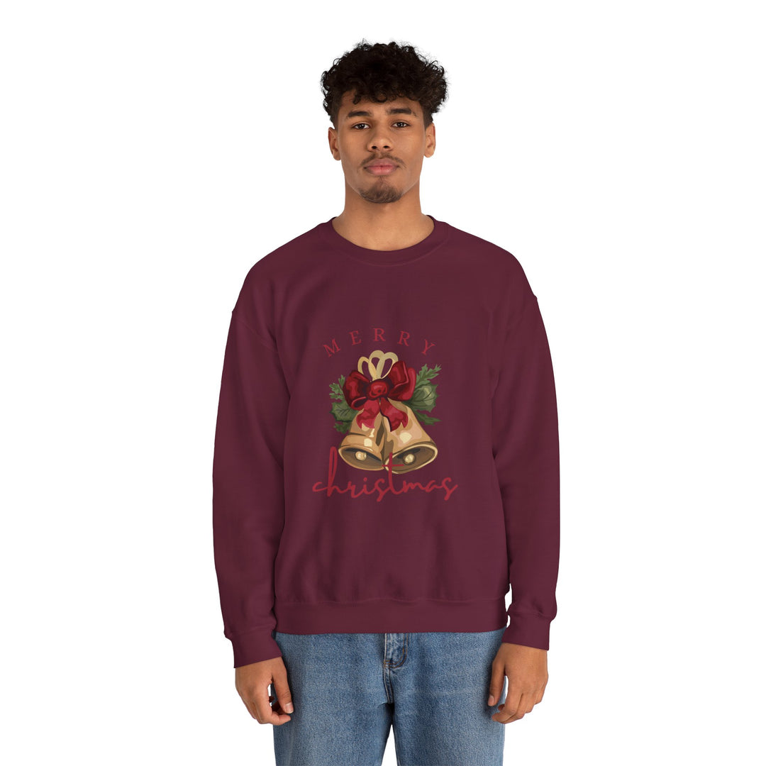 Christmas Bells Crewneck Sweatshirt — "Merry Christmas" Holiday Pullover