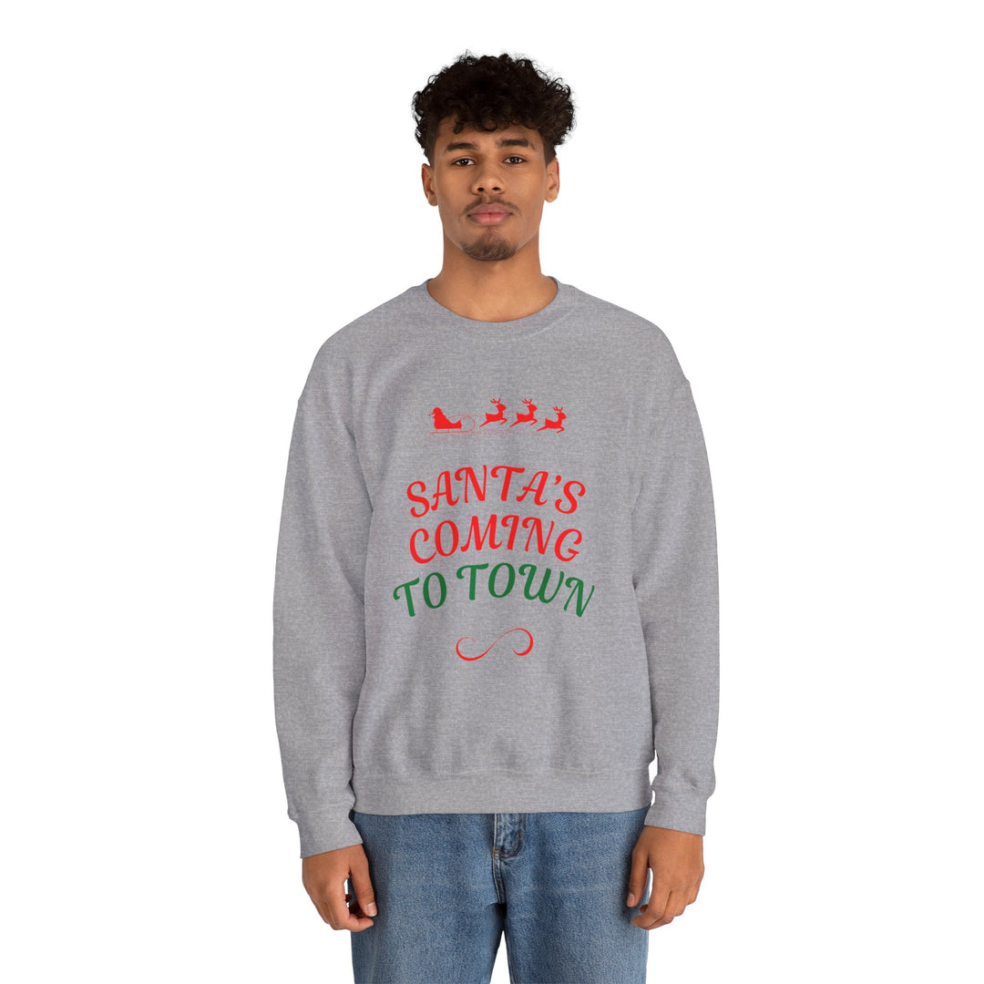 Christmas Sweatshirt — "Santa's Coming to Town" Festive Crewneck