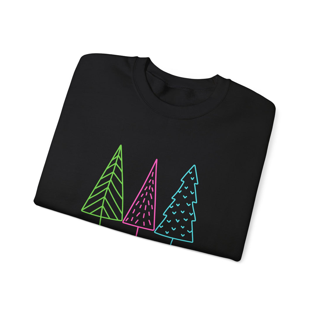 Christmas Crewneck Sweatshirt — Pastel 'Merry Christmas' Trees