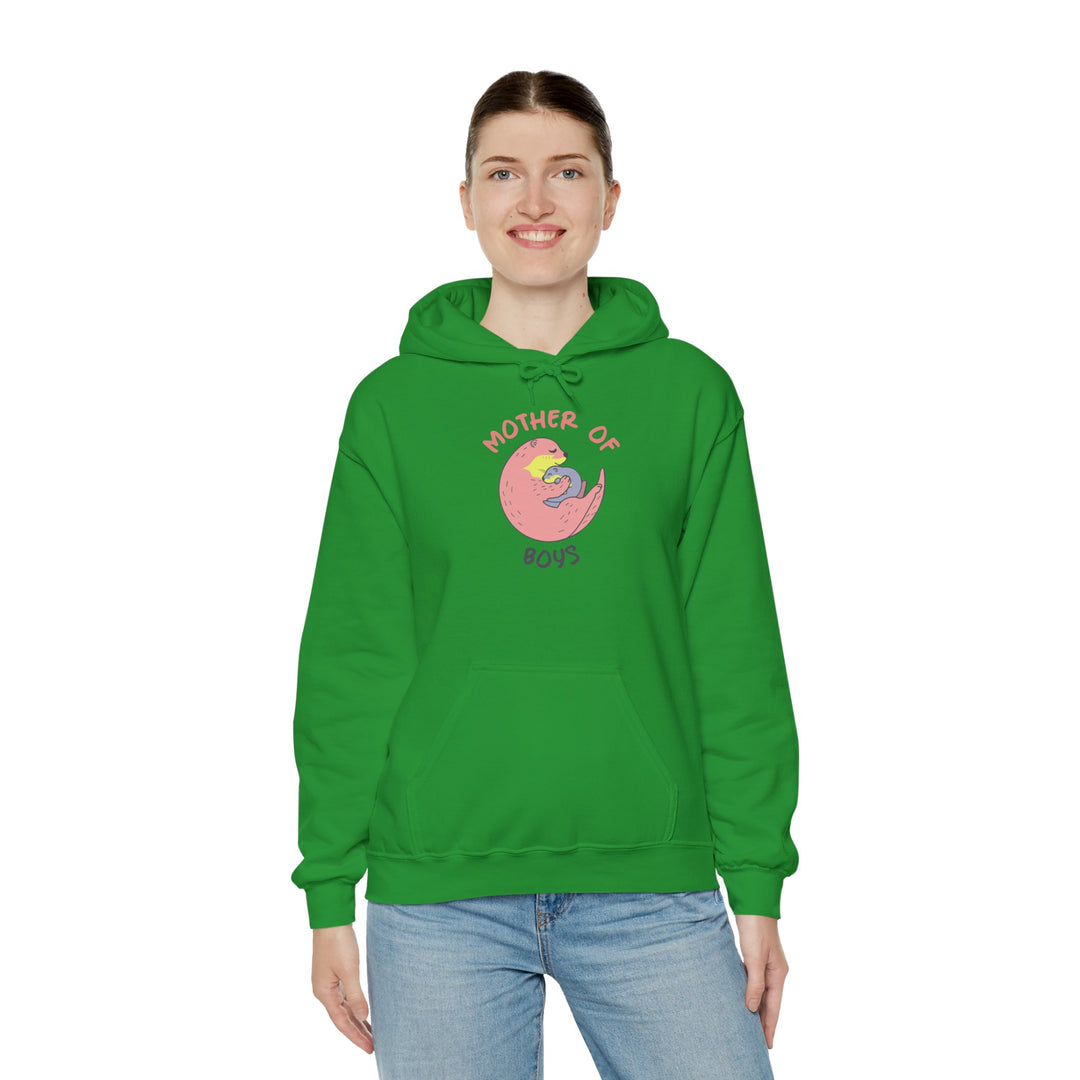 Mom's Unisex Hooded Sweatshirt - Mother of Boys Design