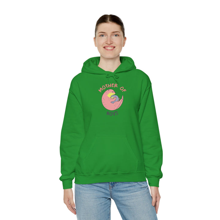 Mom's Unisex Hooded Sweatshirt - Mother of Boys Design