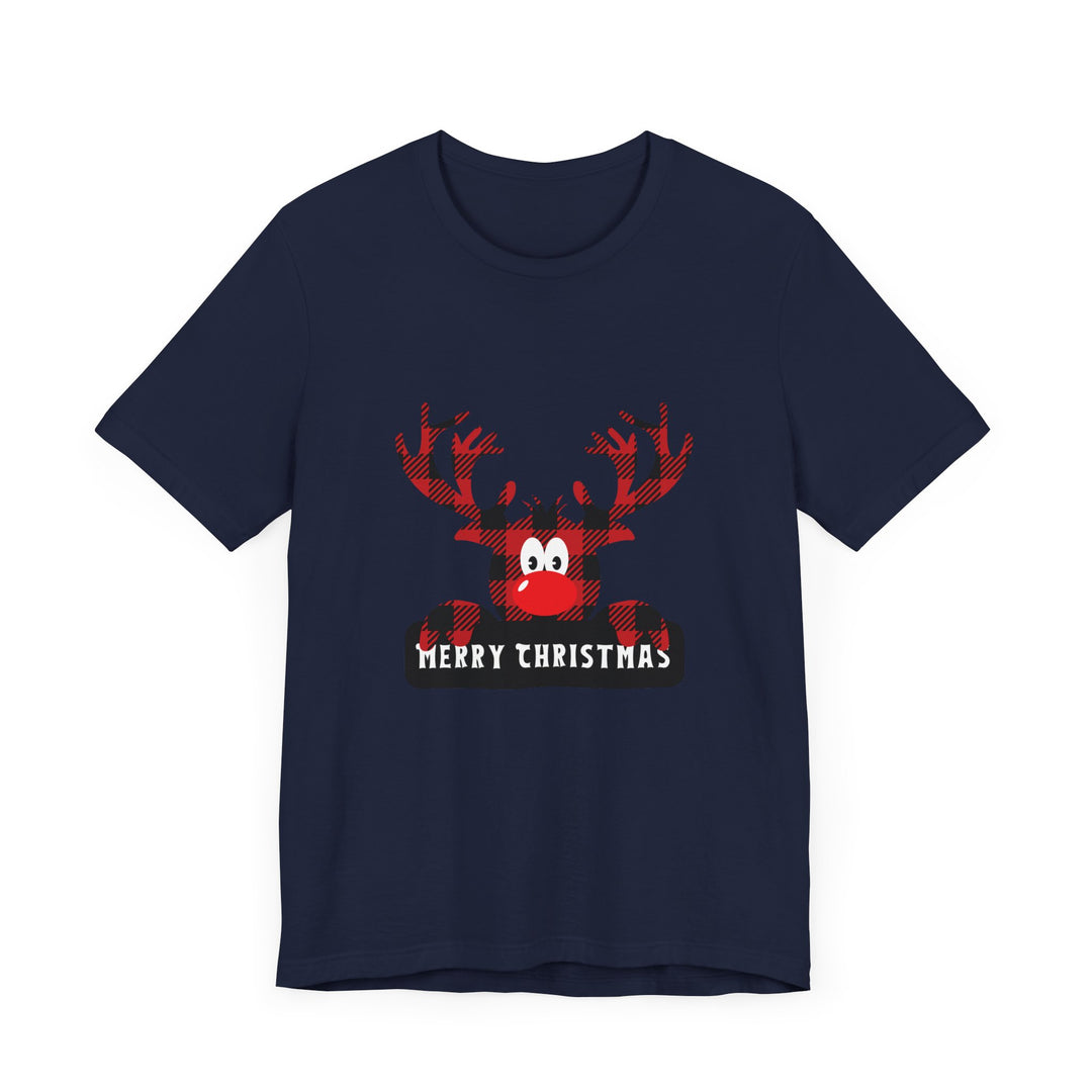 Merry Christmas Unisex Tee with Fun Reindeer Design