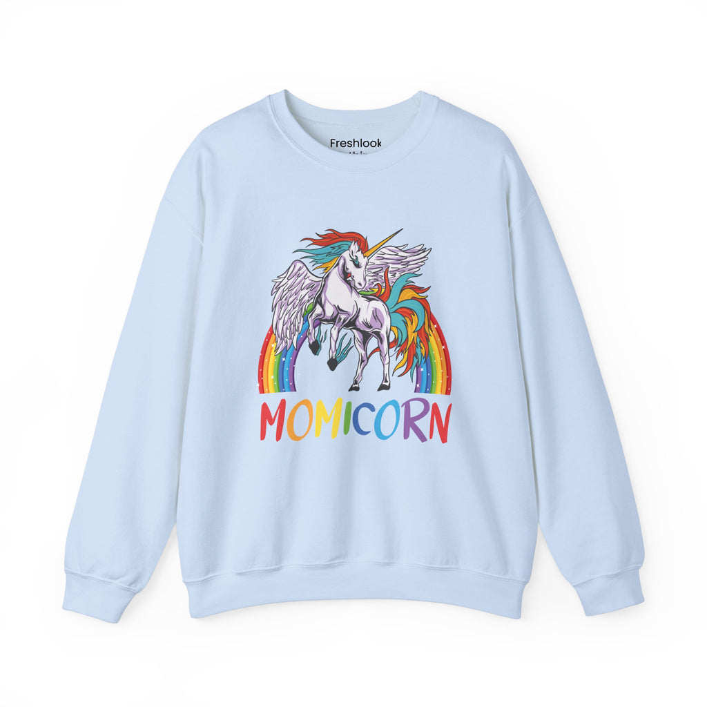 Mom Sweatshirt - Colorful MOMICORN Design