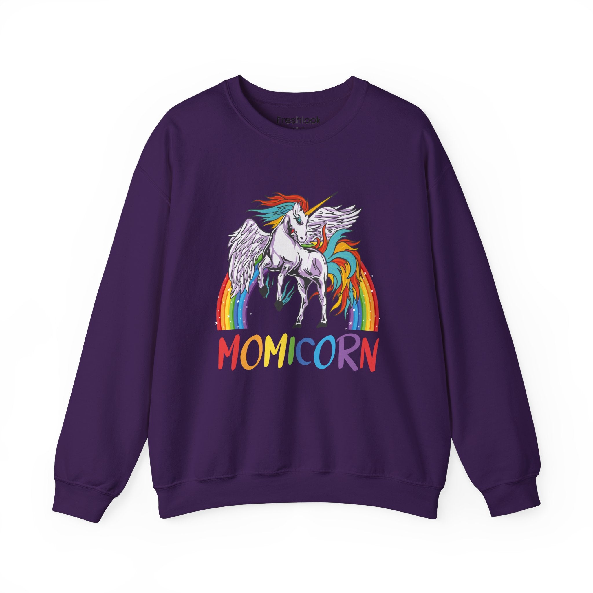 Mom Sweatshirt - Colorful MOMICORN Design