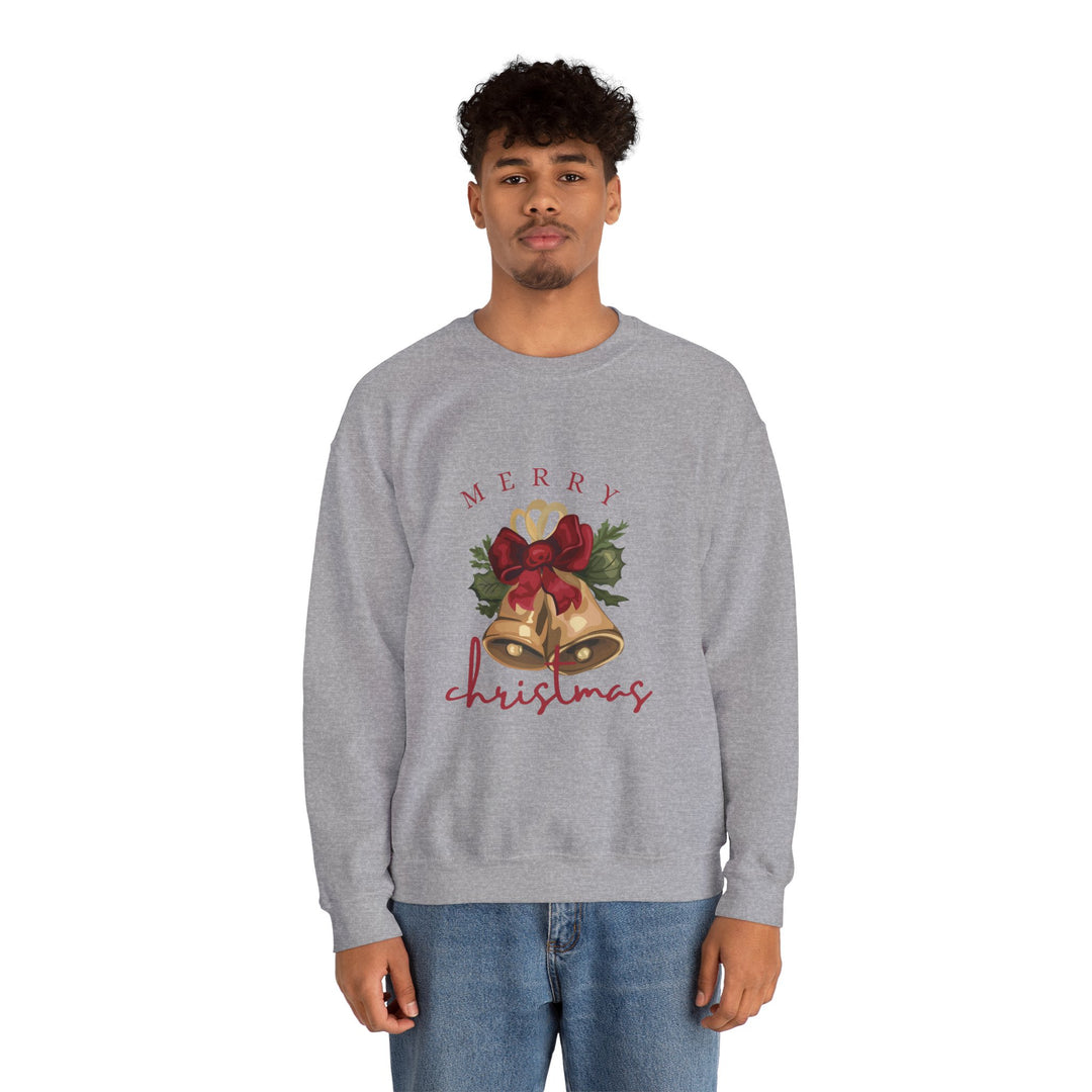 Christmas Bells Crewneck Sweatshirt — "Merry Christmas" Holiday Pullover