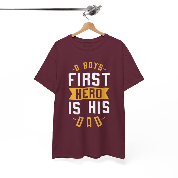 Dad's T-Shirt - A Boy's First Hero is His Dad Design