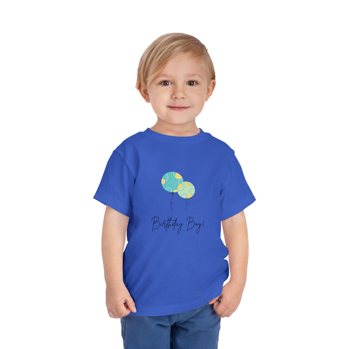 Toddler Tee — "Birthday Boy" Balloon Graphic