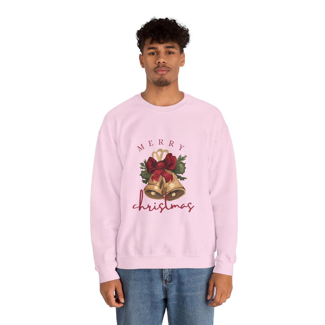 Christmas Bells Crewneck Sweatshirt — "Merry Christmas" Holiday Pullover