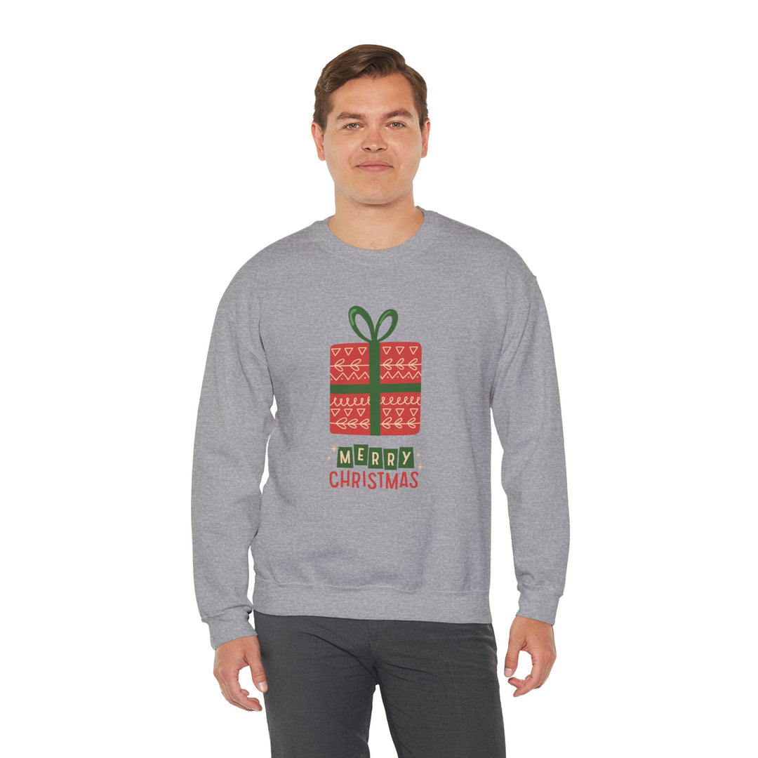 Christmas Present Sweatshirt – 'Merry Christmas' Holiday Crewneck
