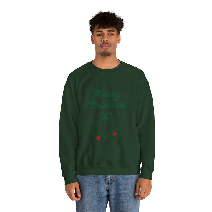Christmas Crewneck Sweatshirt — “Merry Christmas” Bells Holiday Pullover