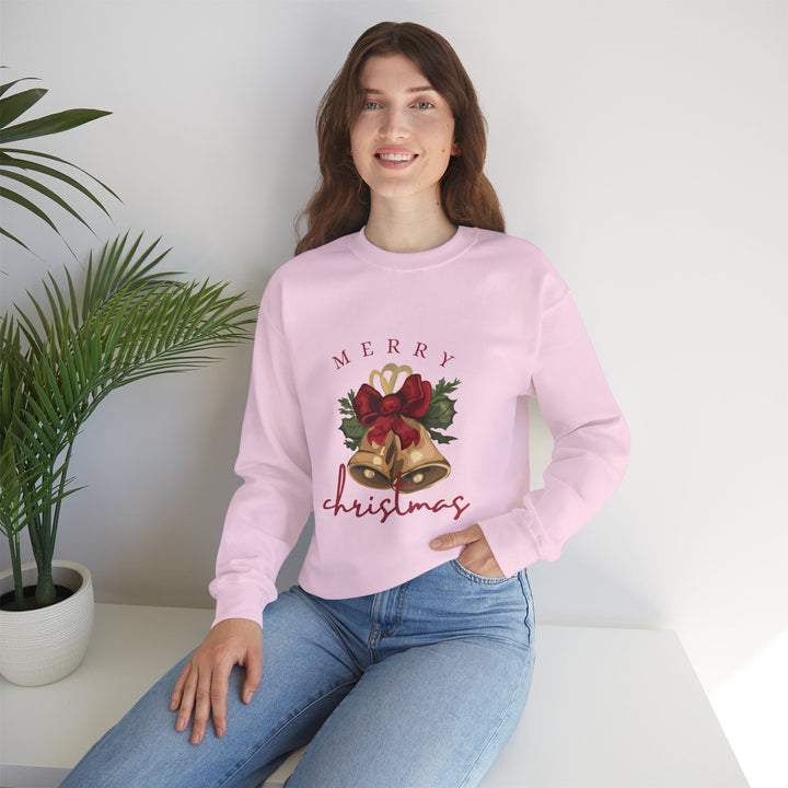 Christmas Bells Crewneck Sweatshirt — "Merry Christmas" Holiday Pullover