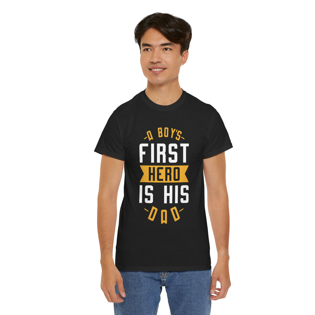 Dad's T-Shirt - A Boy's First Hero is His Dad Design