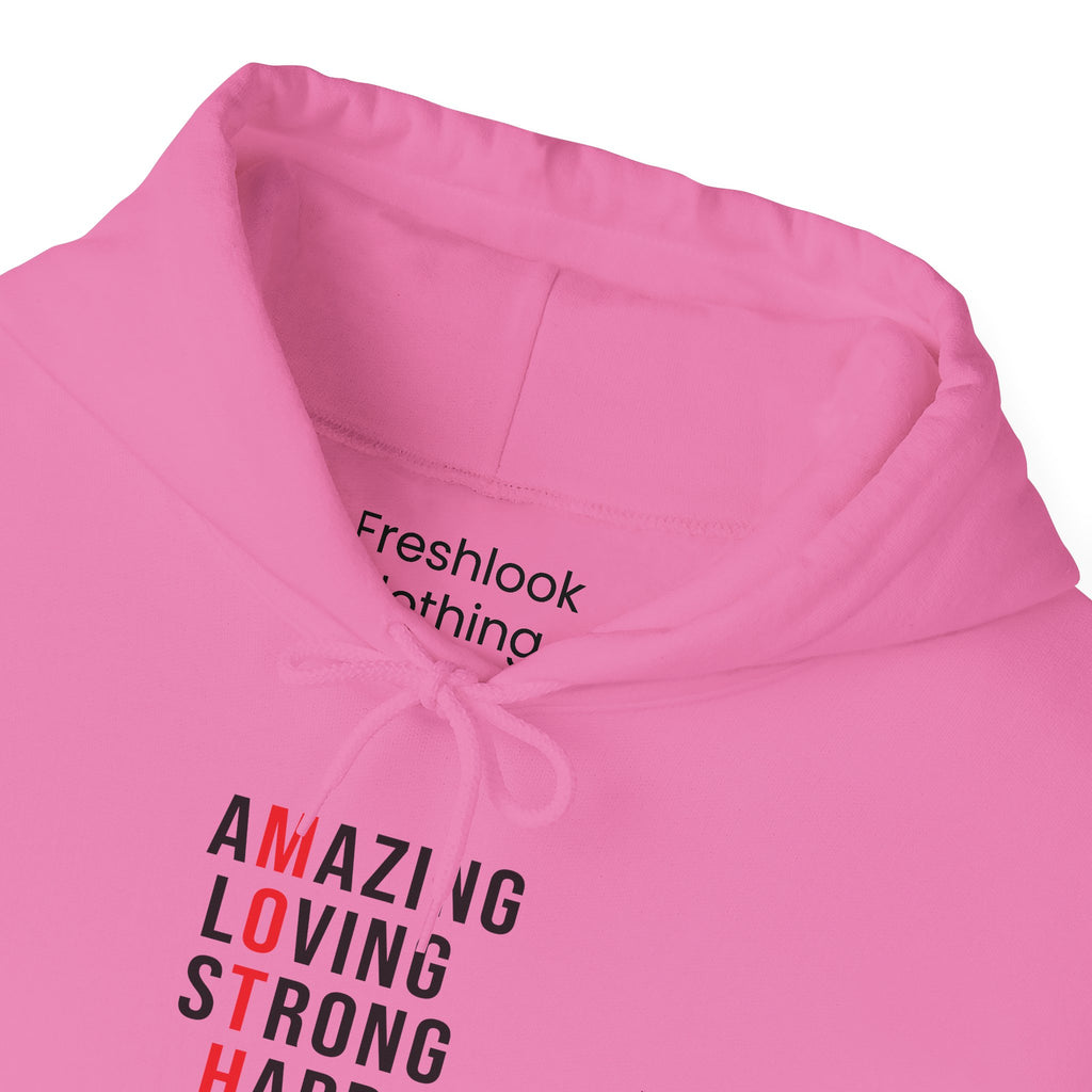 Mom's Hooded Sweatshirt – Amazing, Loving, Strong, Happy, Selfless, Graceful Design