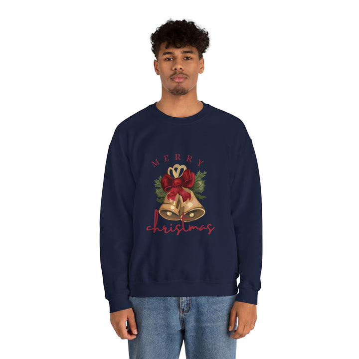 Christmas Bells Crewneck Sweatshirt — "Merry Christmas" Holiday Pullover