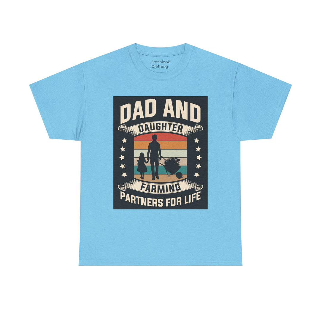 Dad's T-Shirt - Dad and Daughter Farming Partners For Life Design