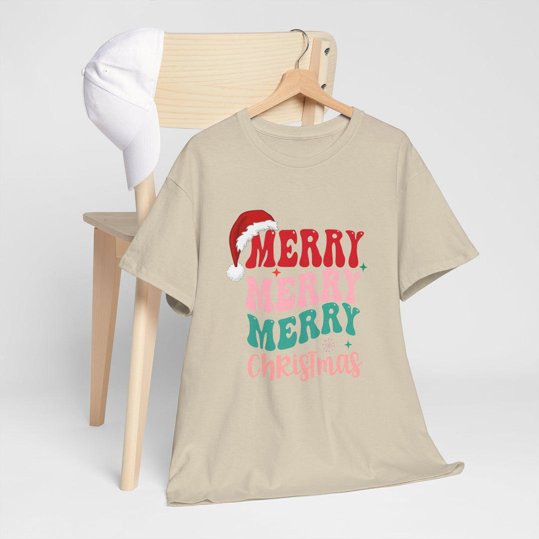 Merry Christmas Unisex Heavy Cotton Tee - Festive Holiday Shirt